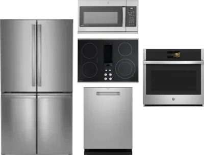 5 Piece Package Includes Refrigerator, Cooktop, Wall Oven, Microwave And Dishwasher